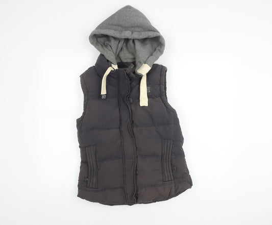 Lupeyard Women's Black Hooded Puffer Gilet L