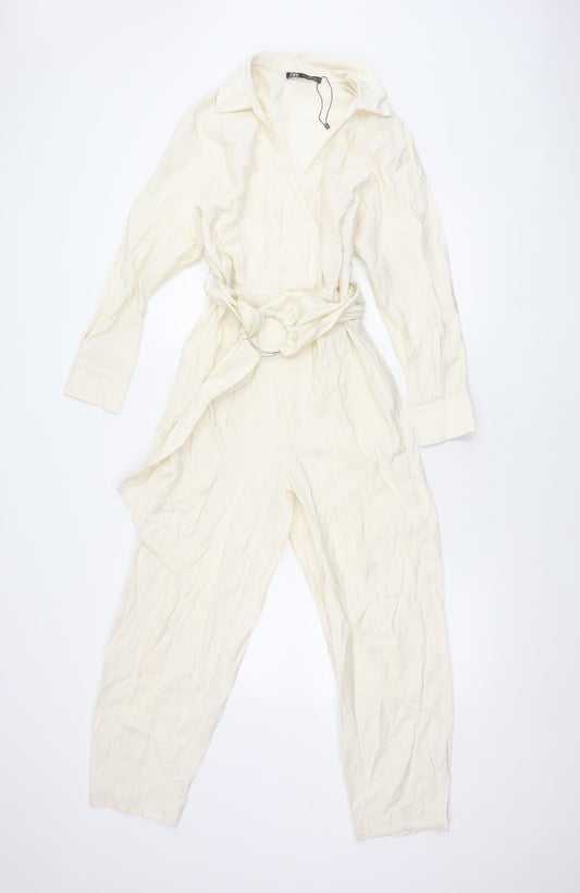 Womens UK Size XS Zara White Jumpsuit