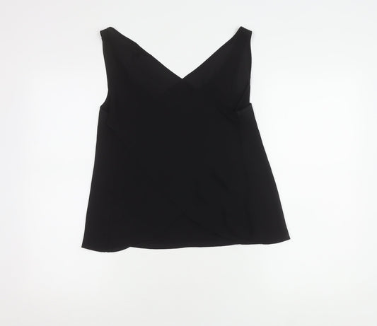 Womens UK Size 10 River Island Black Wrap Tank