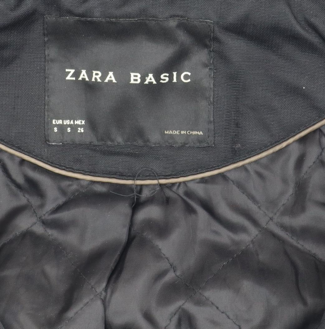 Zara Unisex Black Polyester Hooded Jacket S