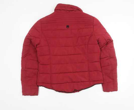 Mango Women's Red Puffer Jacket Medium Casual Style
