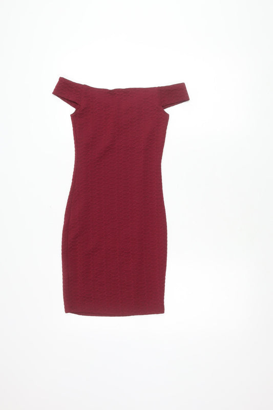 Miss Selfridge Women's Red Bodycon Dress Size 6 Petites