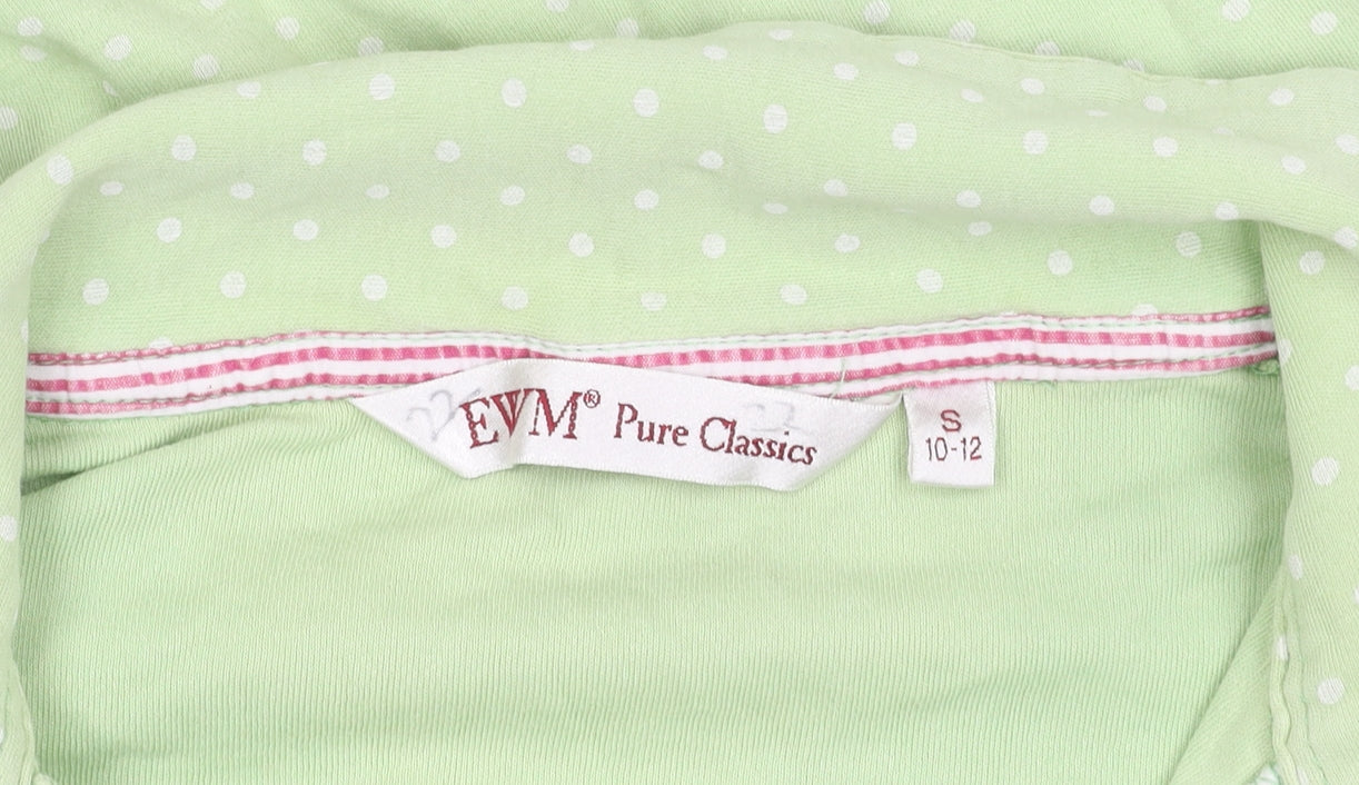 EWM Pure Classics Women's Green Polka Dot Polo, Size 10-12