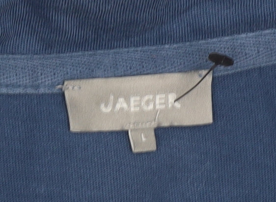 Close-up detail of Jaeger Men's Blue Polo Shirt L - Casual Summer Wear