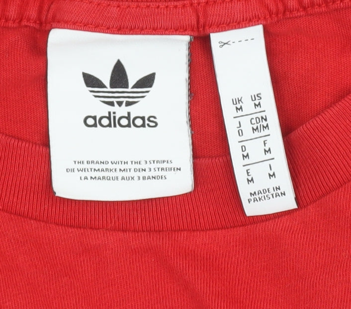 Adidas Men's Red/Blue Colourblock Sports T-Shirt