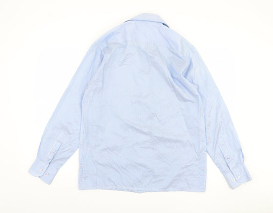 Mens UK Collar Size 15 Peter England Smart Blue Dress Shirt
