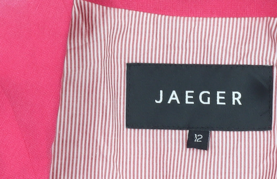 Jaeger Women's Pink Blazer, UK 12, Silk & Linen Blend