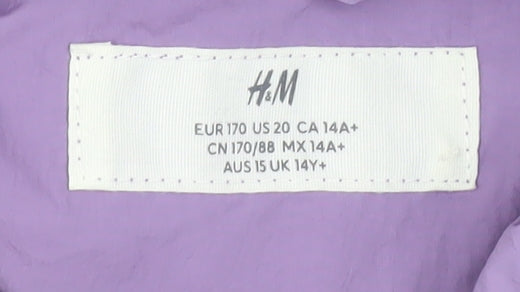 H&M Girls Purple Full Zip Casual Jacket 14 Years