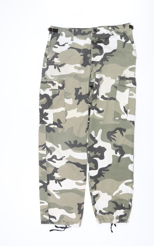 Reclaimed Vintage Men's Camouflage Cargo Trousers M