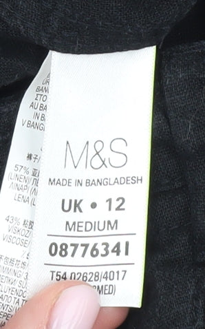 Womens UK Size M Marks and Spencer Regular Fit Casual Workwear Black Trousers