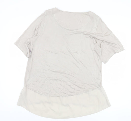 Womens UK Size 16 Marks and Spencer Beige Basic T-Shirt