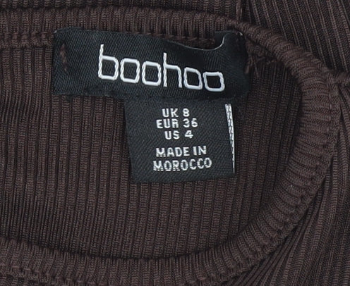 Boohoo Brown Women's Wide-Leg Jumpsuit UK 8