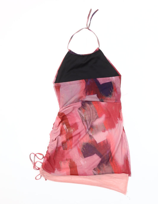 PrettyLittleThing Women's Pink Halter Dress Size 8