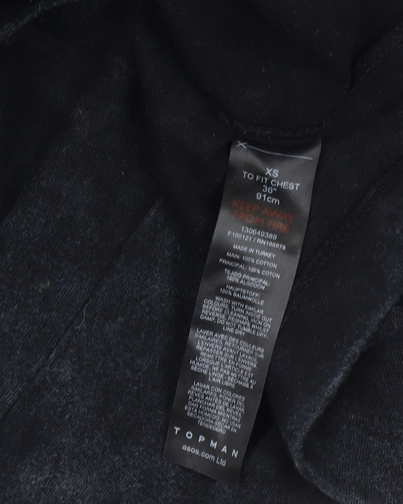 Topman Men's XS Nirvana Black Graphic T-Shirt