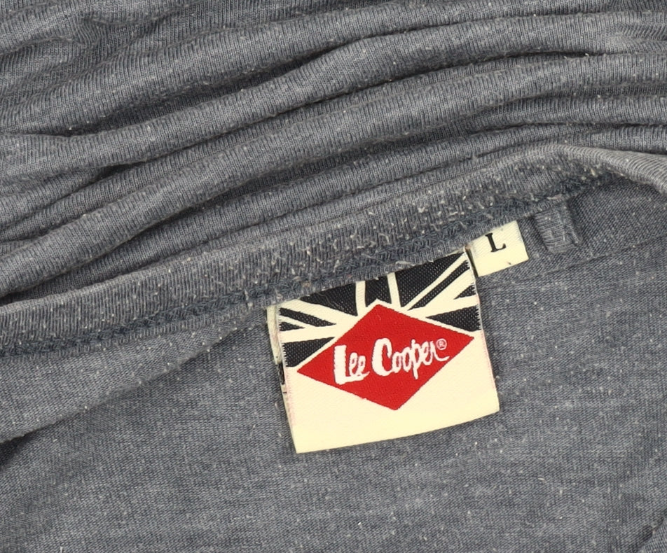 Lee Cooper Men's Blue Henley T-Shirt Size L