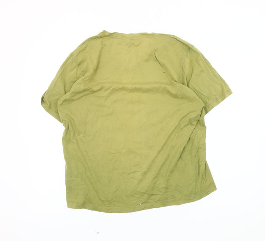 Ted Baker Men's Green V-Neck T-Shirt Size 5