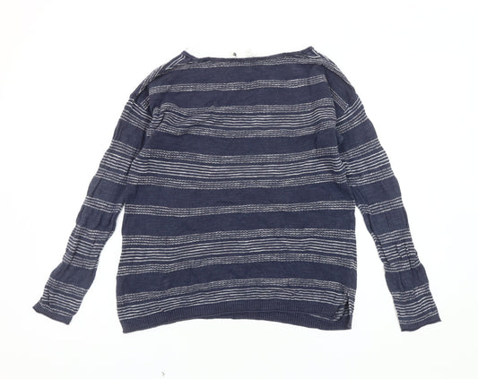 Womens UK Size 8 FatFace Blue Basic T-Shirt