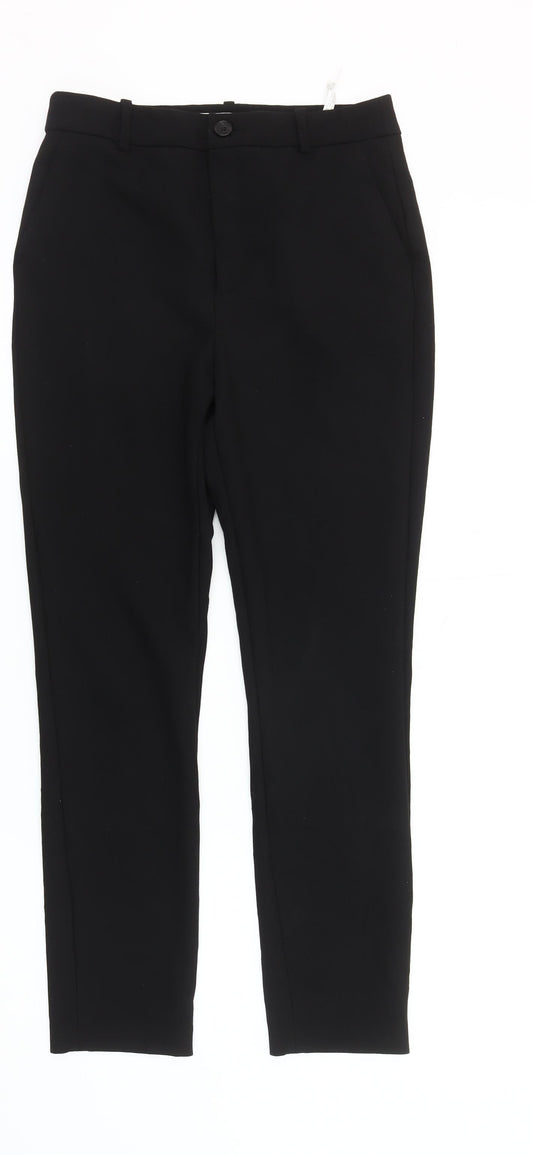 Additional front view of Zara Black Slim Trousers for unisex adults