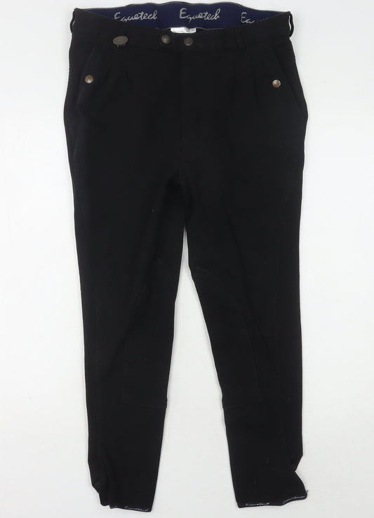 Mens UK Size 34 Equetech Slim Fit Jogger Black Trousers