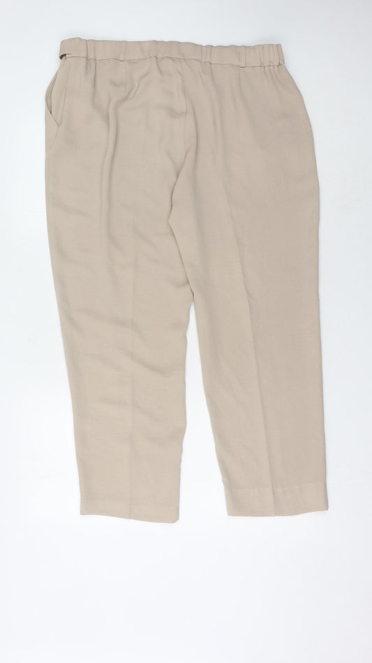 Womens UK Size 18 Principles Relaxed Fit Casual Beige Trousers