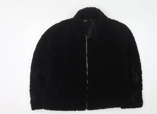 Womens UK Size L Zara Black Basic Jacket