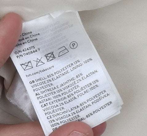 H&M Women's Ivory Double Breasted Blazer Size 14