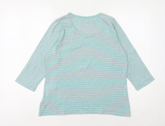 Womens UK Size 12 DASH Blue Basic T-Shirt