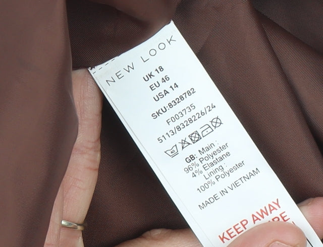 New Look Women's Brown Blazer UK 18 Double-Breasted