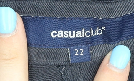 Casual Club Women's Black Plus Size Shorts, High-Rise, Viscose Blend