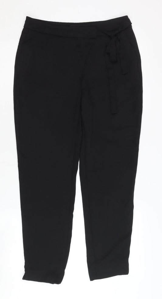 Womens UK Size S Zara Basic Black Trousers