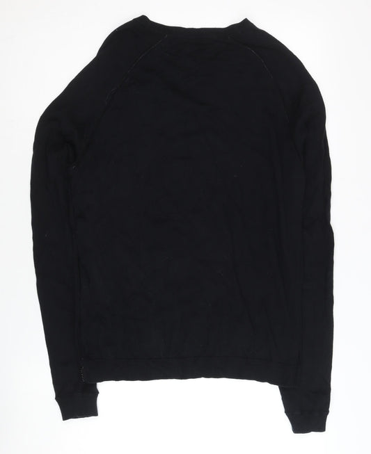 Ted Baker Men's Black Cotton Cashmere Pullover L