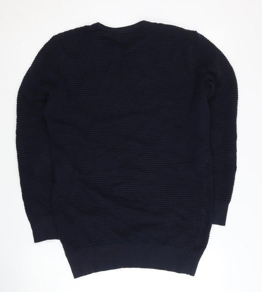 French Connection Men's Blue Knit Jumper M
