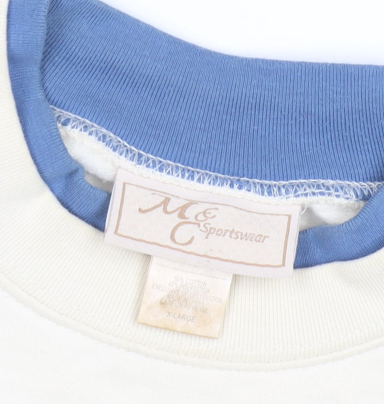 M & C Sportswear Unisex Ivory XL Pullover Sweatshirt