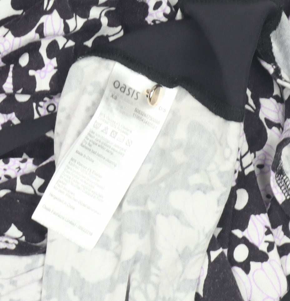 Oasis Women's Black Floral Shift Dress XS