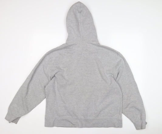 Topman Men's Grey Hooded Pullover Hoodie L