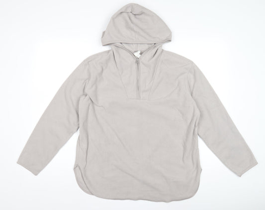 Additional front view of H&M Grey unisex pullover hoodie, size 42, regular fit