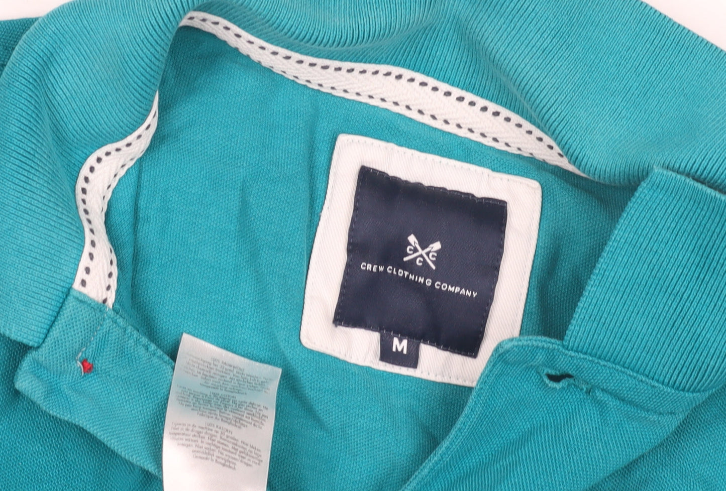 Crew Clothing Company Men's Green Polo, Size M, Short Sleeve