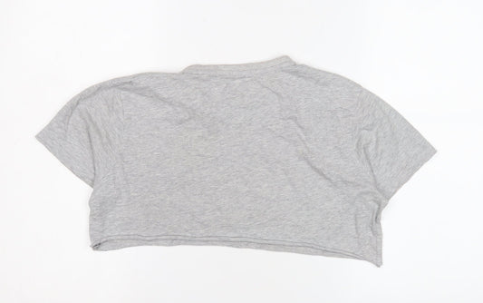 Unisex Adults UK Size S Nike Grey Cropped T-Shirt