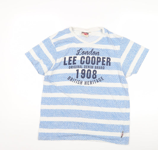 Unisex Adults UK Size S Lee Cooper Blue Basic T-Shirt
