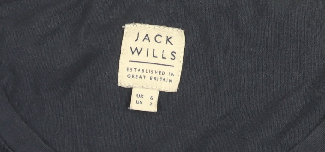 Jack Wills Women's Blue T-Shirt - Size 6