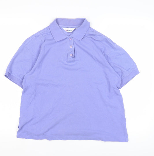 Unisex Adults UK Size M Damart Purple Basic Polo