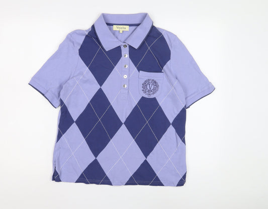 Womens UK Size L Viyella Blue Polo