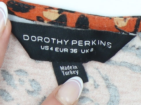 Womens UK Size 8 Dorothy Perkins Multicoloured Wrap Blouse