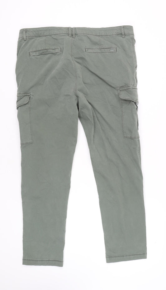 Marks and Spencer Men's Green Cargo Trousers Size 40