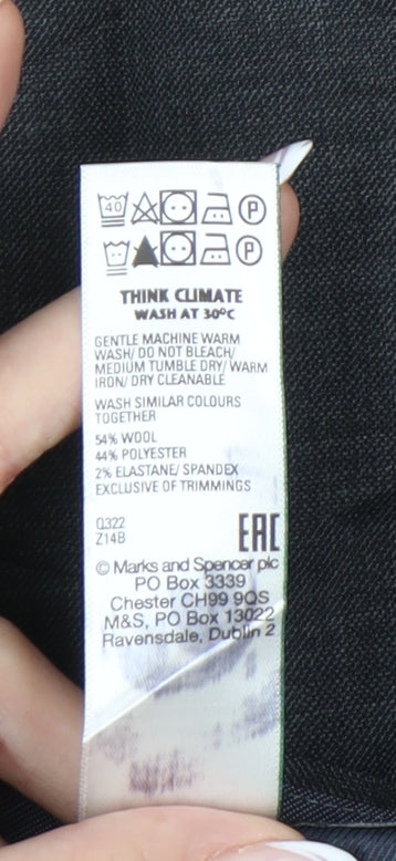 Marks and Spencer Men's Grey Regular Fit Trousers, Size 46