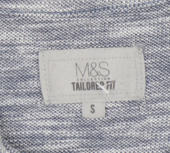 Marks and Spencer Men's Grey Polo Shirt S Tailored