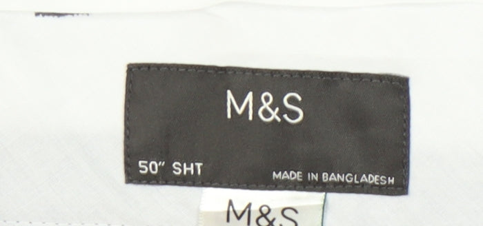 Marks and Spencer Men's Blue Regular Trousers 50