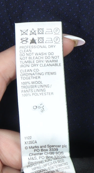 Marks and Spencer Men's Blue Wool Trousers Size 42