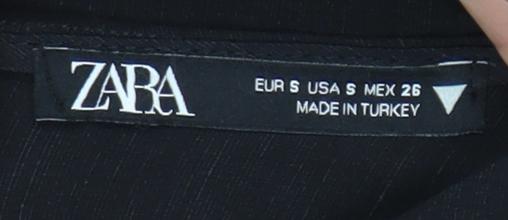 Womens UK Size S Zara Black Cropped Blouse