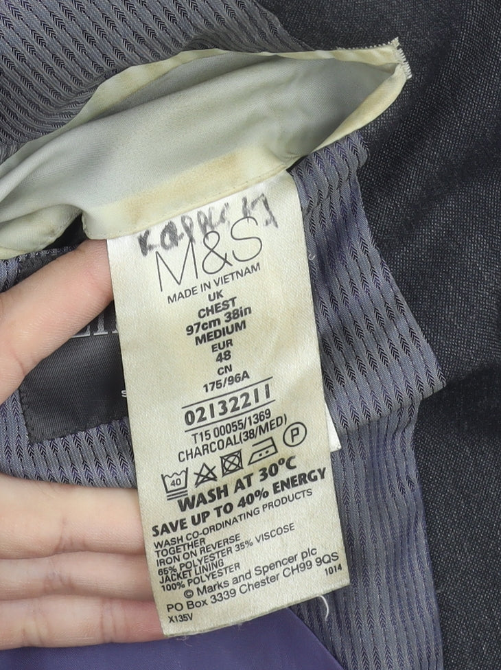 Mens UK Size 38 Marks and Spencer Regular Grey Suit Jacket